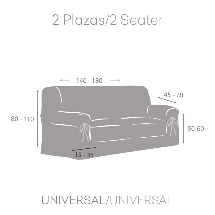 Funda para Sofá Eysa LEVANTE Blanco 100 x 110 x 180 cm 3