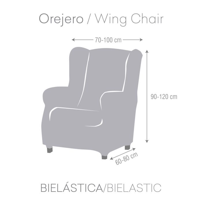 Funda para sillón orejero Eysa ROC Beige 80 x 120 x 100 cm 3