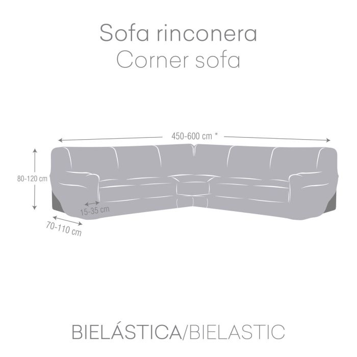 Funda para Sofá Eysa ROC Blanco 110 x 120 x 600 cm Rinconera 3