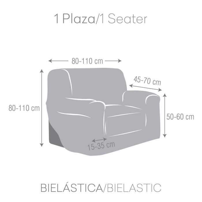 Funda para sillón Eysa BRONX Blanco 70 x 110 x 110 cm 4