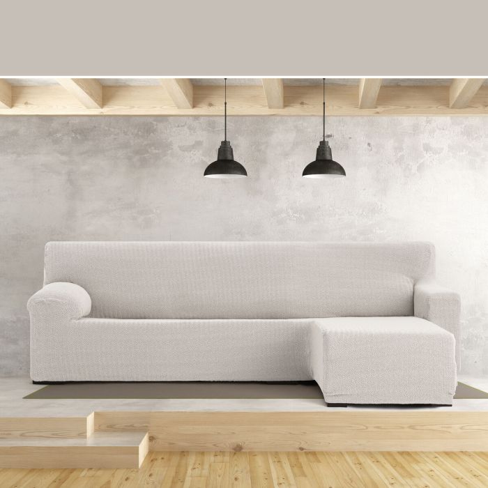 Funda para chaise longue de brazo corto derecho Eysa JAZ Blanco 120 x 120 x 360 cm 5