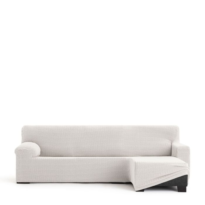 Funda para chaise longue de brazo corto derecho Eysa JAZ Blanco 120 x 120 x 360 cm 1