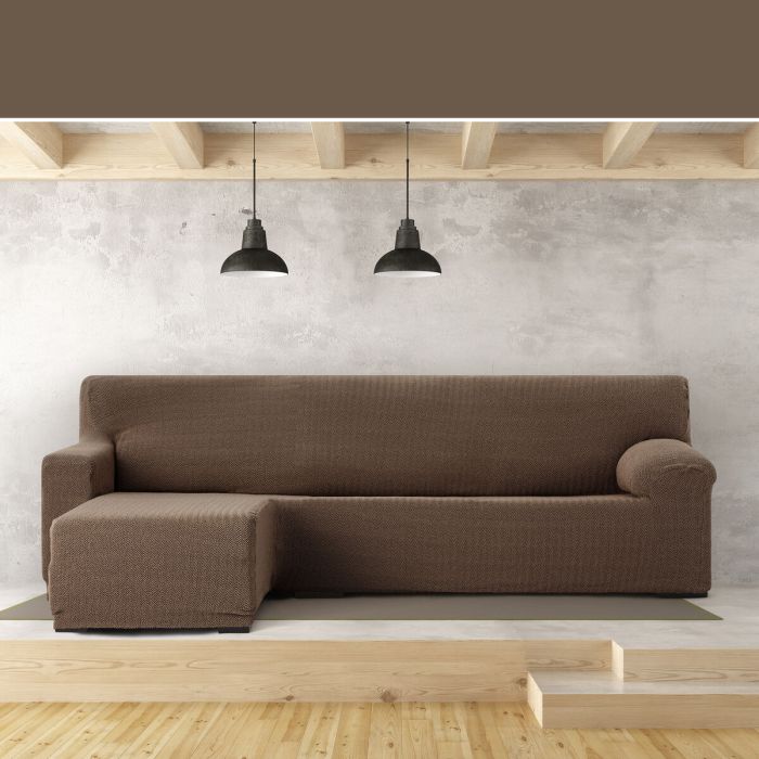 Funda para chaise longue de brazo corto izquierdo Eysa JAZ Marrón 120 x 120 x 360 cm 5