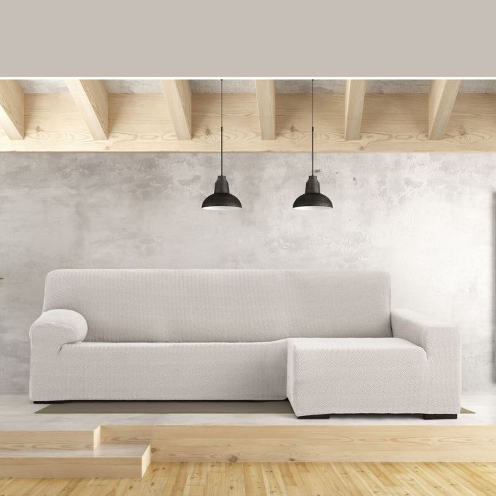 Funda para chaise longue de brazo largo derecho Eysa JAZ Blanco 180 x 120 x 360 cm 5