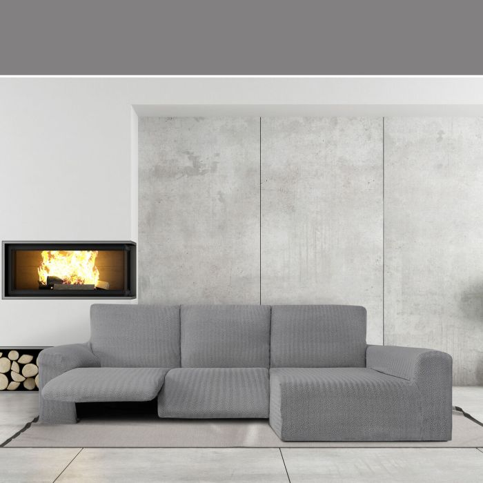 Funda para chaise longue de brazo largo derecho Eysa JAZ Gris 180 x 120 x 360 cm 4