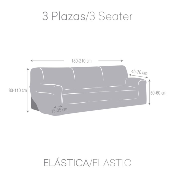 Funda para Sofá Eysa ULISES Gris Perla 70 x 110 x 210 cm 4