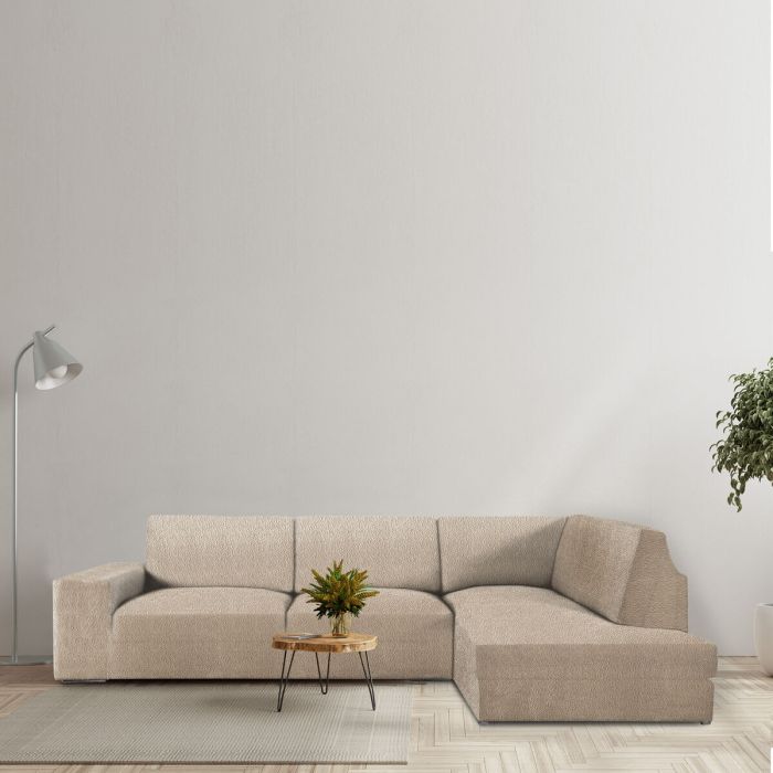 Funda para chaise longue de brazo largo derecho Eysa ROC Beige 110 x 120 x 500 cm 4