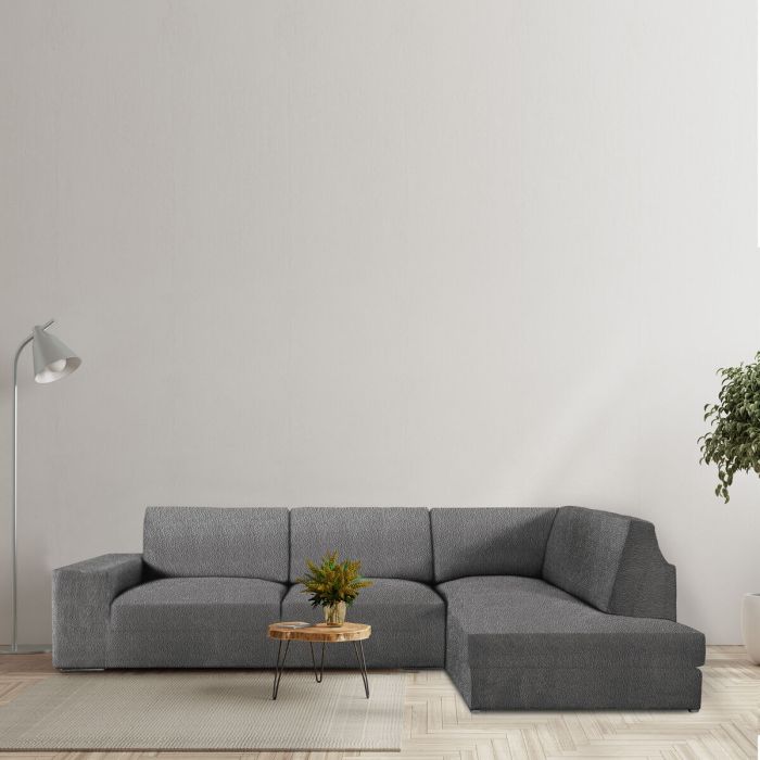 Funda para chaise longue de brazo largo derecho Eysa ROC Gris oscuro 110 x 120 x 500 cm 4