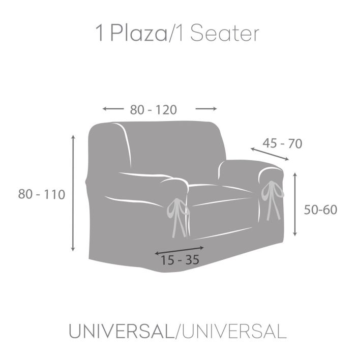 Funda para sillón Eysa TURIN Rosa 100 x 110 x 120 cm 5