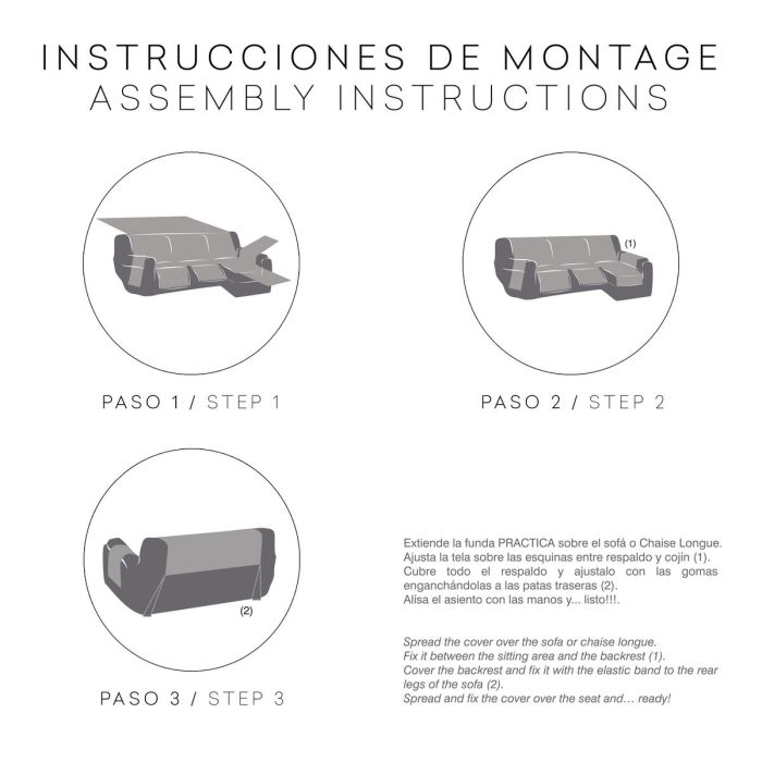 Funda para chaise longue de brazo corto izquierdo Eysa MONTBLANC Mostaza 100 x 110 x 200 cm 3