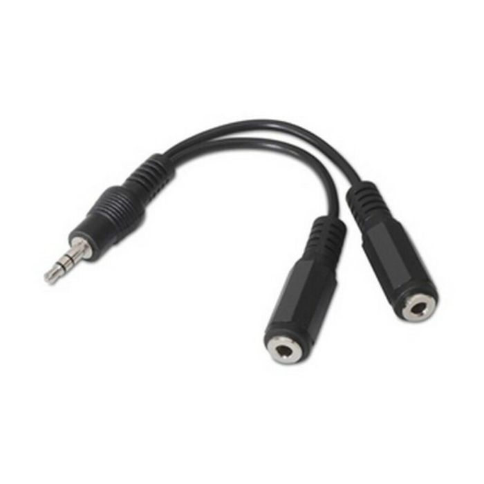 Cable Audio Jack (3,5 mm) Divisor NANOCABLE 10.24.1200 15 cm Negro 2