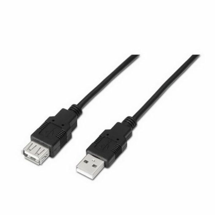 Cable alargador NANOCABLE 10.01.0203-BK 1,8 m USB Hembra Macho Negro 1