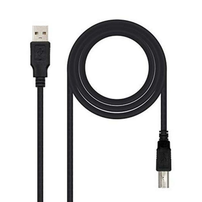 Cable USB A a USB B NANOCABLE 10.01.0104-BK 3 m Negro 1