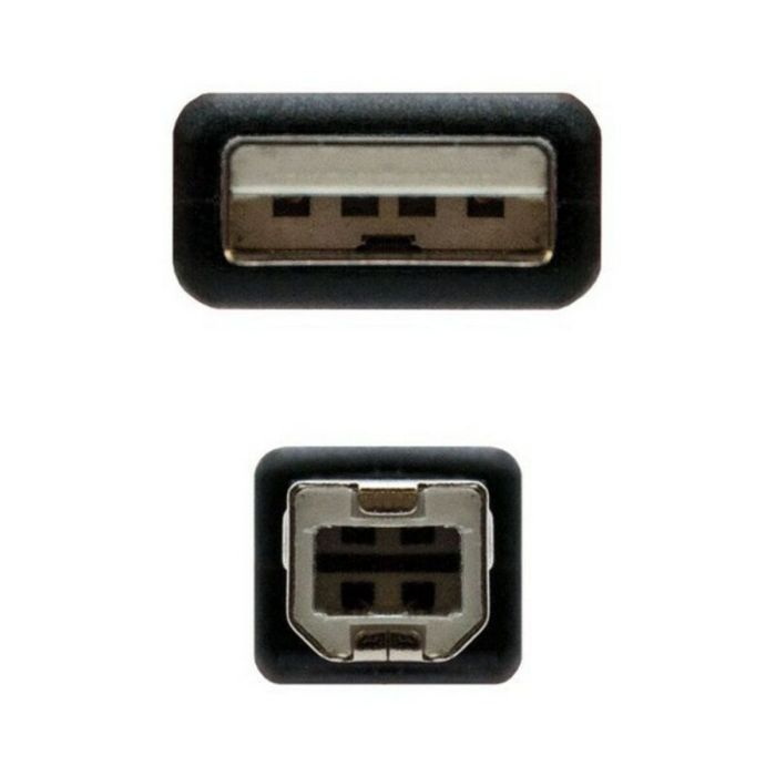Cable USB 2.0 A a USB B NANOCABLE 10.01.0102-BK Negro (1 m) 1