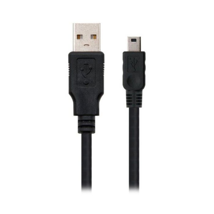 Cable USB a Mini USB NANOCABLE 10.01.0401 Negro (1 m) 1