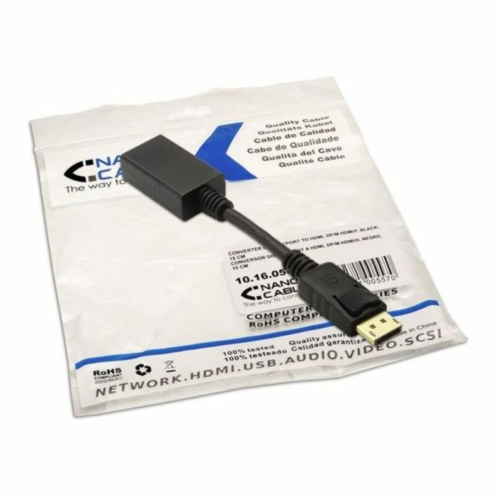 Adaptador DisplayPort a HDMI NANOCABLE 10.16.0502 15 cm 1