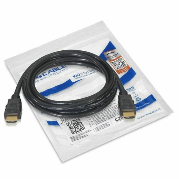 Cable HDMI NANOCABLE HDMI V2.0, 1m 10.15.3601 V2.0 4K 1 m Negro 1