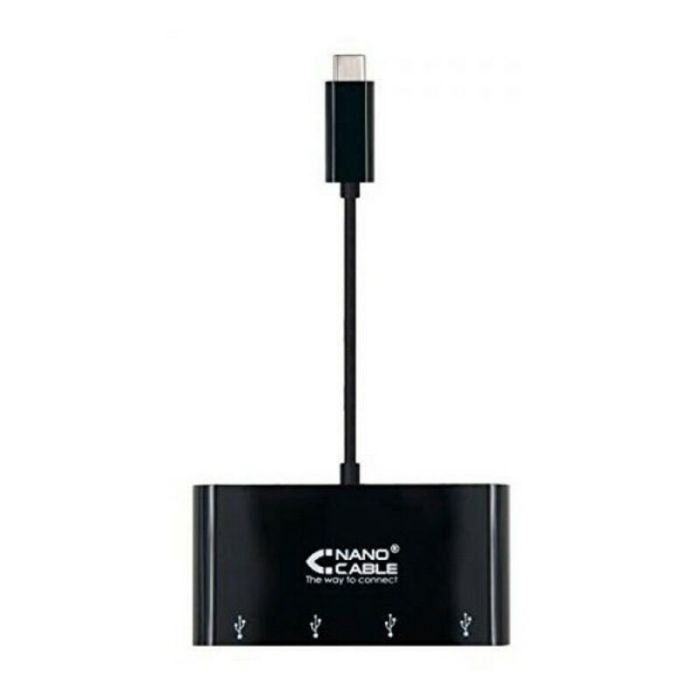 Adaptador USB C a USB NANOCABLE 10.16.4401-BK (10 cm) Negro 1