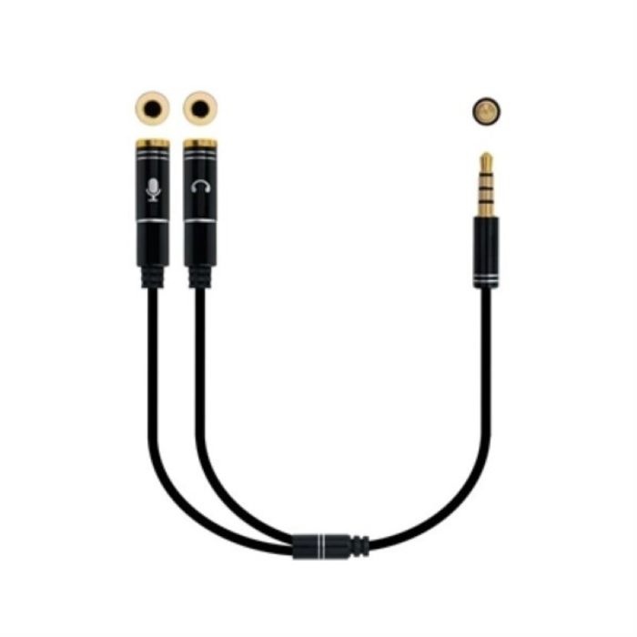 Cable Audio Jack (3,5 mm) Divisor NANOCABLE 10.24.120 Blanco Negro 1