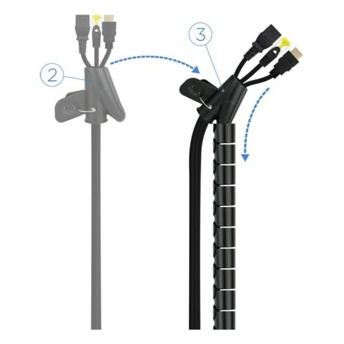 Organizador de Cables NANOCABLE 10.36.0001-BK Ø 2,5 cm (1 m) Negro Plástico 3