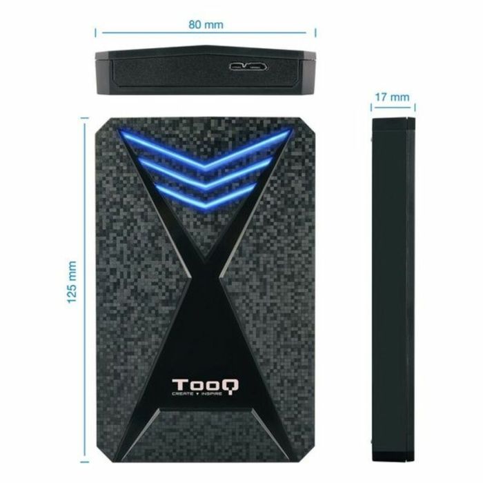 Carcasa para Disco Duro TooQ TQE-2550BL 2,5" USB 3.0 Negro 2