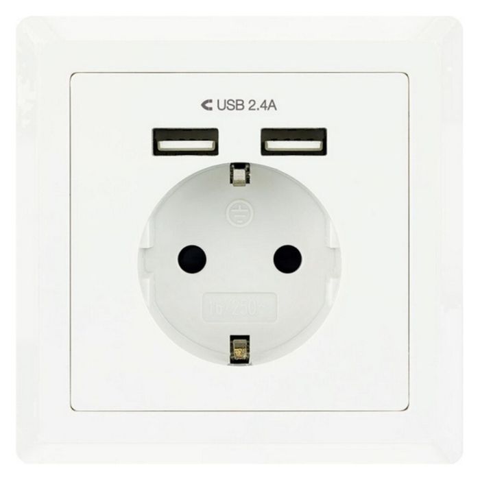 Enchufe Pared con 2 Puertos USB NANOCABLE 10.35.0010 5V/2.4A 5 V 2,4 A 3