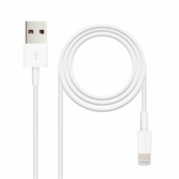 Cable de Datos/Carga con USB NANOCABLE 10.10.0400 Blanco 50 cm