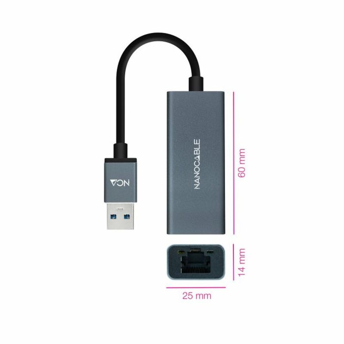 Adaptador USB a Ethernet NANOCABLE ANEAHE0818 2
