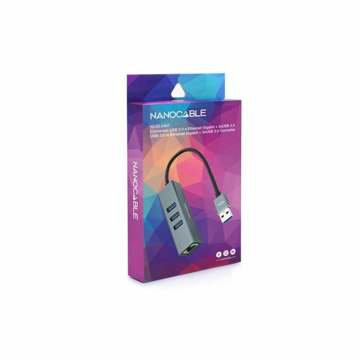 Adaptador USB a Ethernet NANOCABLE ANEAHE0818 1