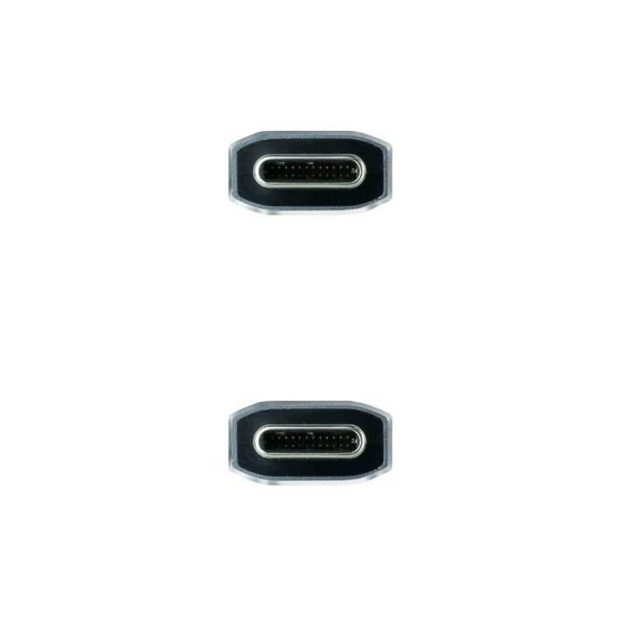 Cable USB-C 3.1 NANOCABLE 10.01.4102-COMB 2 m Negro/Gris 1