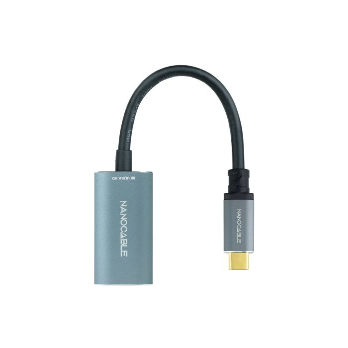 Adaptador USB C a DisplayPort NANOCABLE 10.16.4104-G Gris 15 cm 8K Ultra HD 2