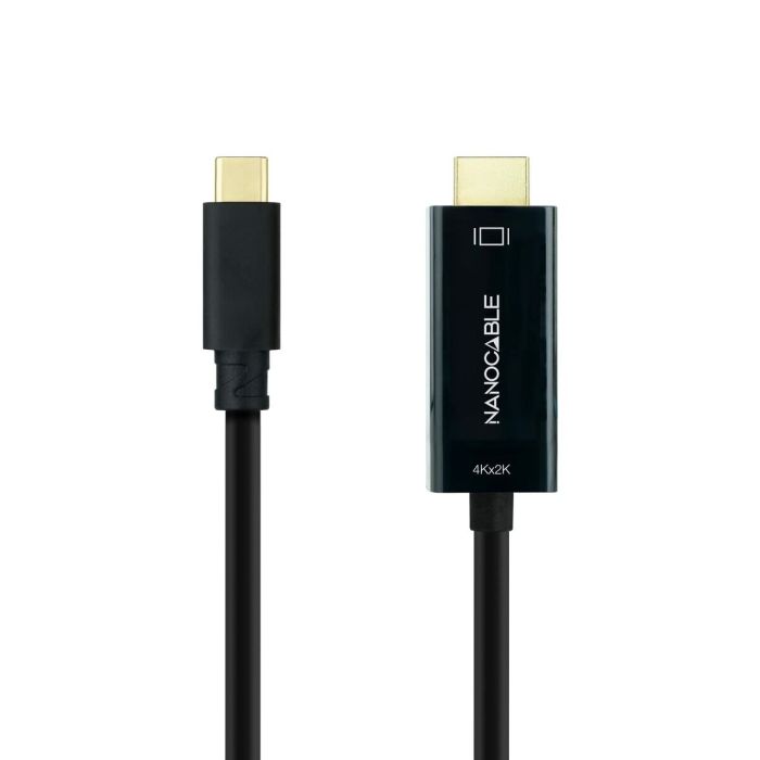 Cable USB C a HDMI NANOCABLE 10.15.5132 Negro 1,8 m 4K Ultra HD 1