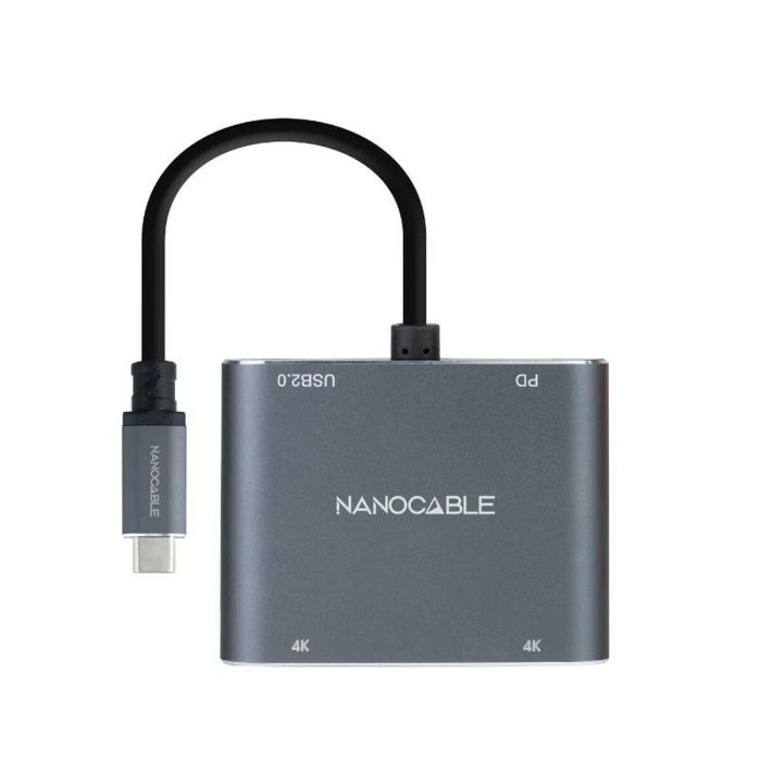 Adaptador USB C a HDMI NANOCABLE 10.16.4305 4K Ultra HD Gris 15 cm 3