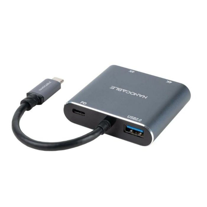 Adaptador USB C a HDMI NANOCABLE 10.16.4305 4K Ultra HD Gris 15 cm 2