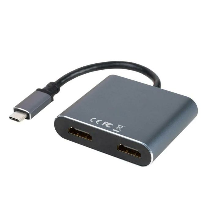 Adaptador USB C a HDMI NANOCABLE 10.16.4305 4K Ultra HD Gris 15 cm 1