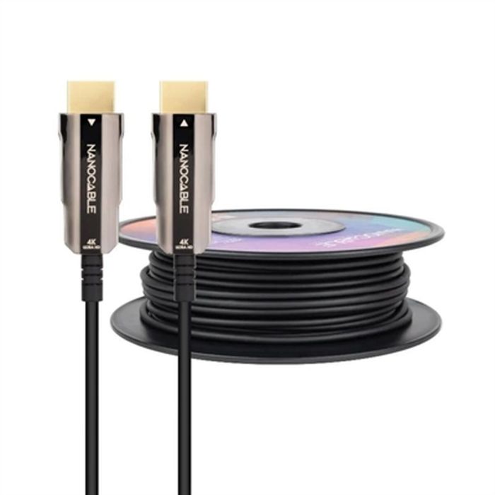 NANOCABLE CABLE HDMI V2.0 AOC 4K@60HZ 18Gbps NEGRO 100 M