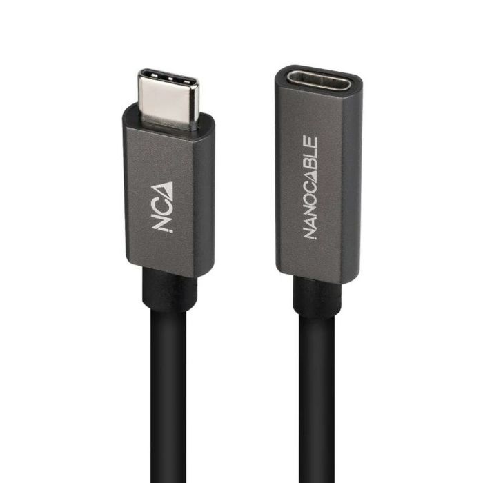 Cable Alargador USB-C NANOCABLE 10.01.4400 Negro 50 cm 2