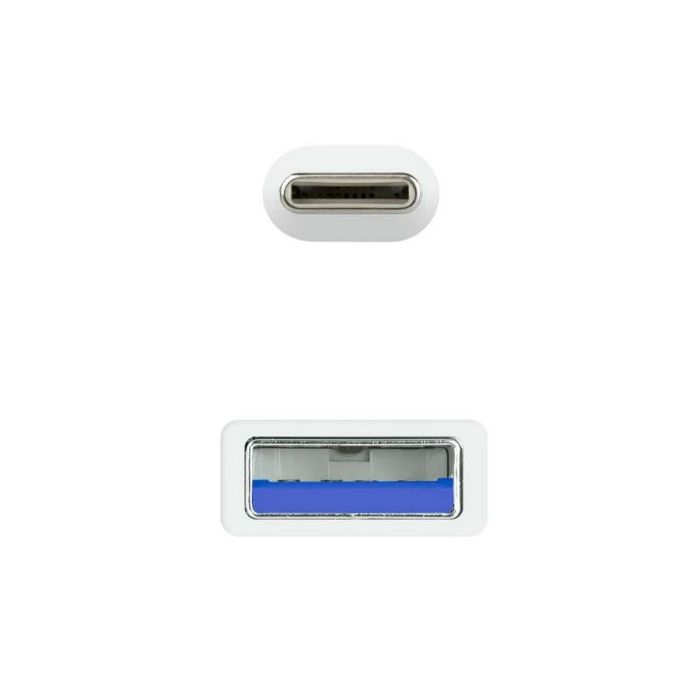 Cable USB-C a USB NANOCABLE 10.01.4000-W Blanco Negro 50 cm 1