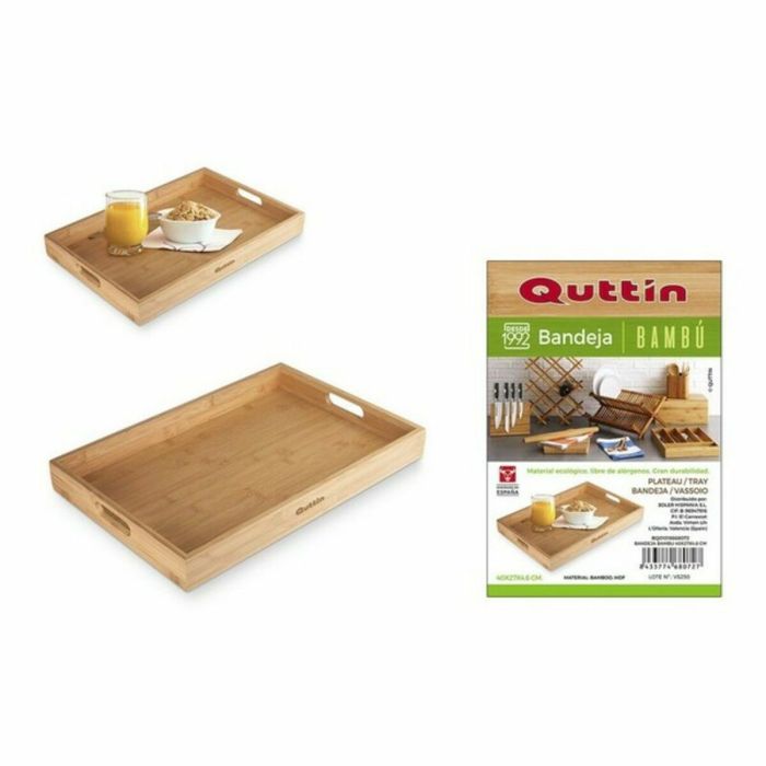 Bandeja Quttin 62326 Bambú 40 x 27 x 4,6 cm (6 Unidades) 1