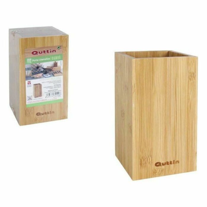Bote para Utensilios de Cocina Quttin Bambú 10,5 x 10,5 x 18 cm (12 Unidades) 1