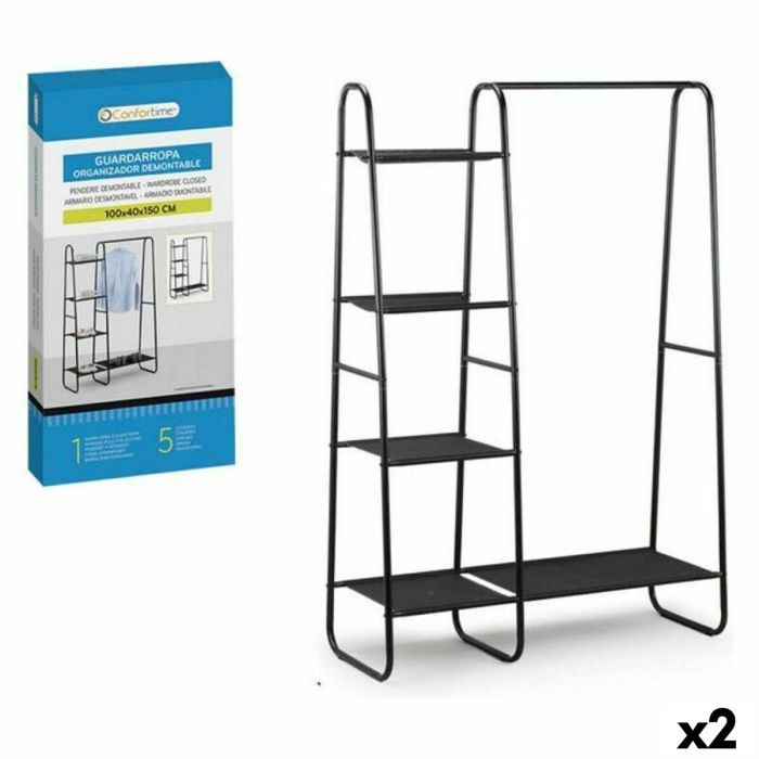 Perchero con Balda Confortime 100 x 40 x 150 cm (2 Unidades) Perchero con Balda Confortime 100 x 40 x 150 cm (2 Unidades)
