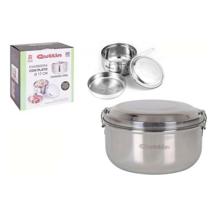 Fiambrera con plato de acero 17 cm Quttin (12 Unidades) Fiambrera con plato de acero 17 cm Quttin (12 Unidades)