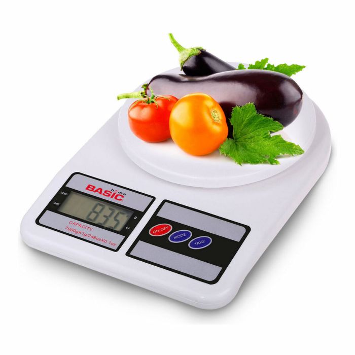Báscula de Cocina Basic Home Digital LCD 7 kg Blanco (23 x 16 x 3,6 cm) 1