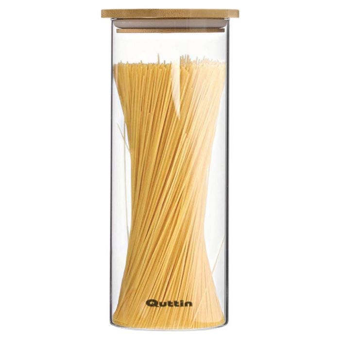 Bote Quttin Bambú Vidrio de Borosilicato Apilable (10 x 26 cm) 1