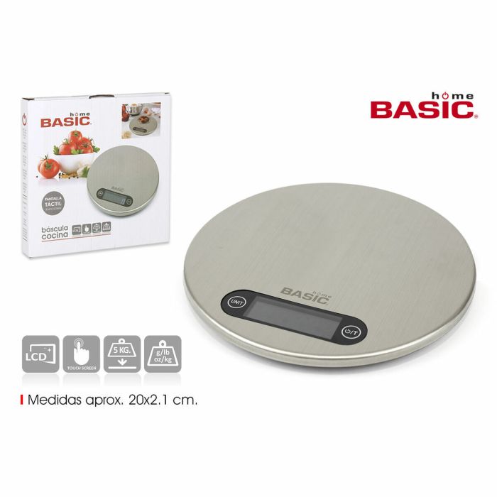Báscula Digital de Cocina Basic Home Plateado 20 x 2,1 cm (6 Unidades) 1