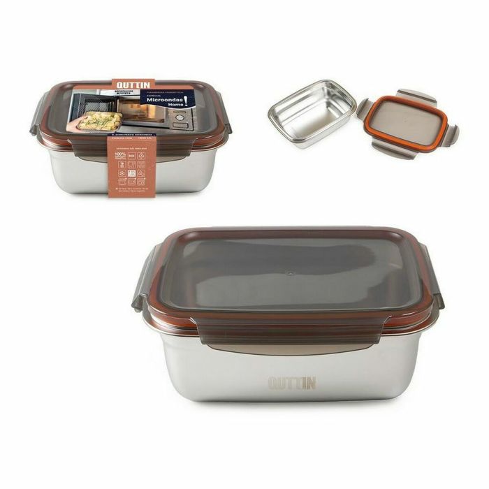 Fiambrera de acero inoxidable 1.8L para microondas y horno Quttin (12 Unidades) Fiambrera de acero inoxidable 1.8L para microondas y horno Quttin (12 Unidades)