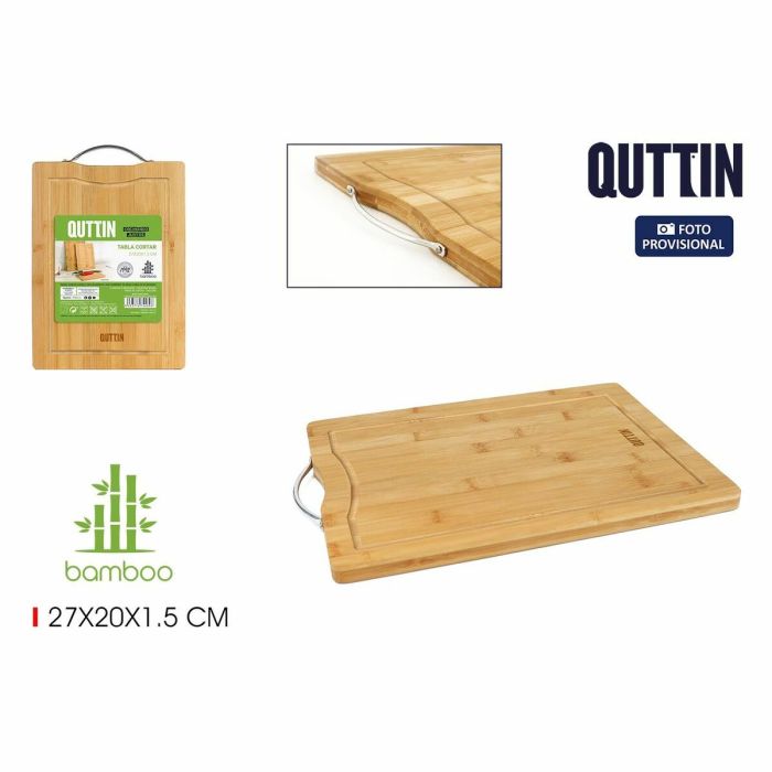 Tabla de cortar Quttin Bambú 27 x 20 x 1,5 cm (12 Unidades) 3