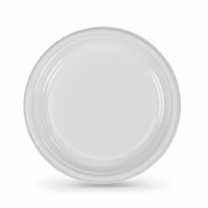 Set de platos reutilizables Algon Redondo Blanco Plástico 20,5 x 2 cm (6 Unidades) 1