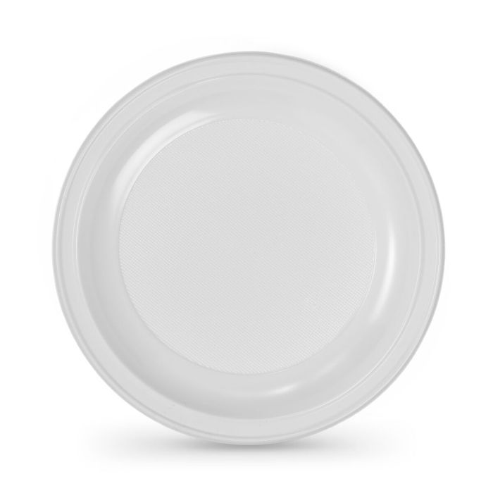Set de platos reutilizables Algon Redondo Blanco 21,5 x 1,5 cm Plástico 10 Unidades 0