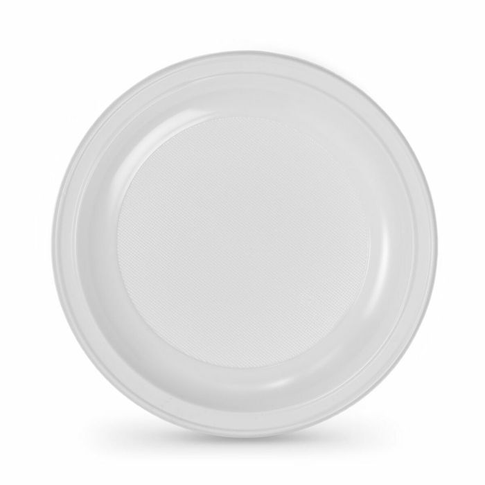 Set de platos reutilizables Algon Redondo Blanco Plástico 21,5 x 1,5 cm (36 Unidades) 1